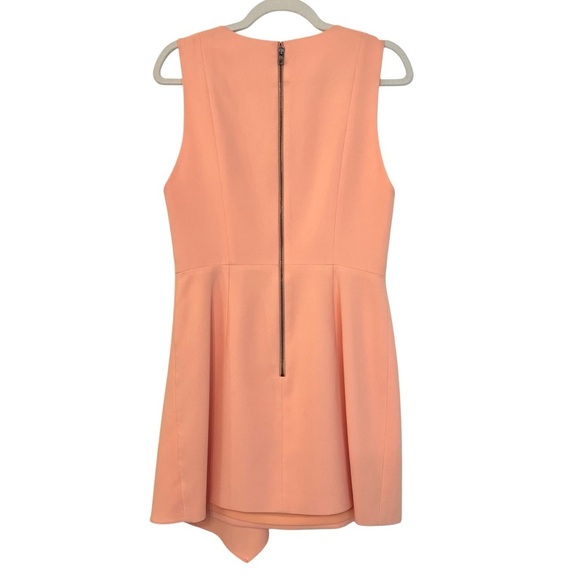 Alice + Olivia Callie Asymmetrical Mini Dress Light Peach Size 8 Contemporary - Picture 2 of 5